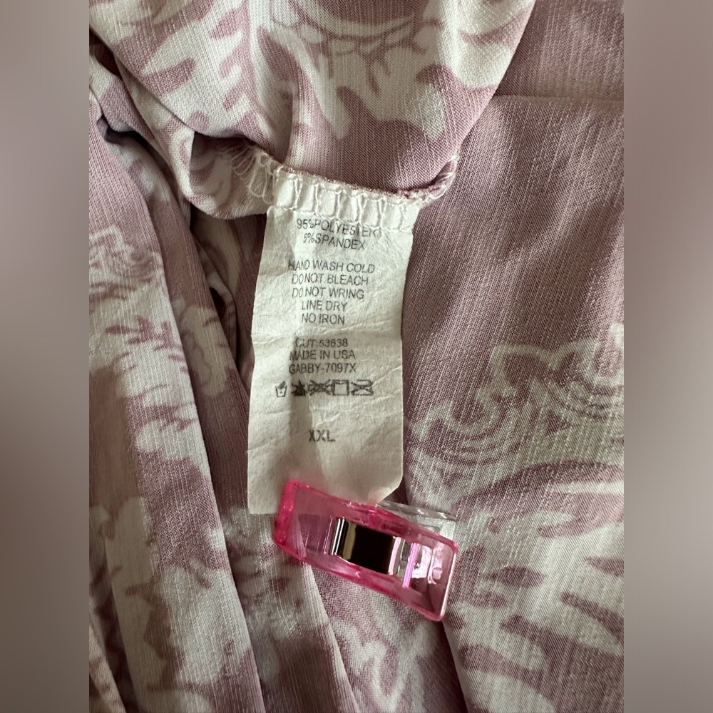 Honeyme Curvy tunic top Blush pink & white with 3/4 sleeve size XXL - Picture 3 of 6